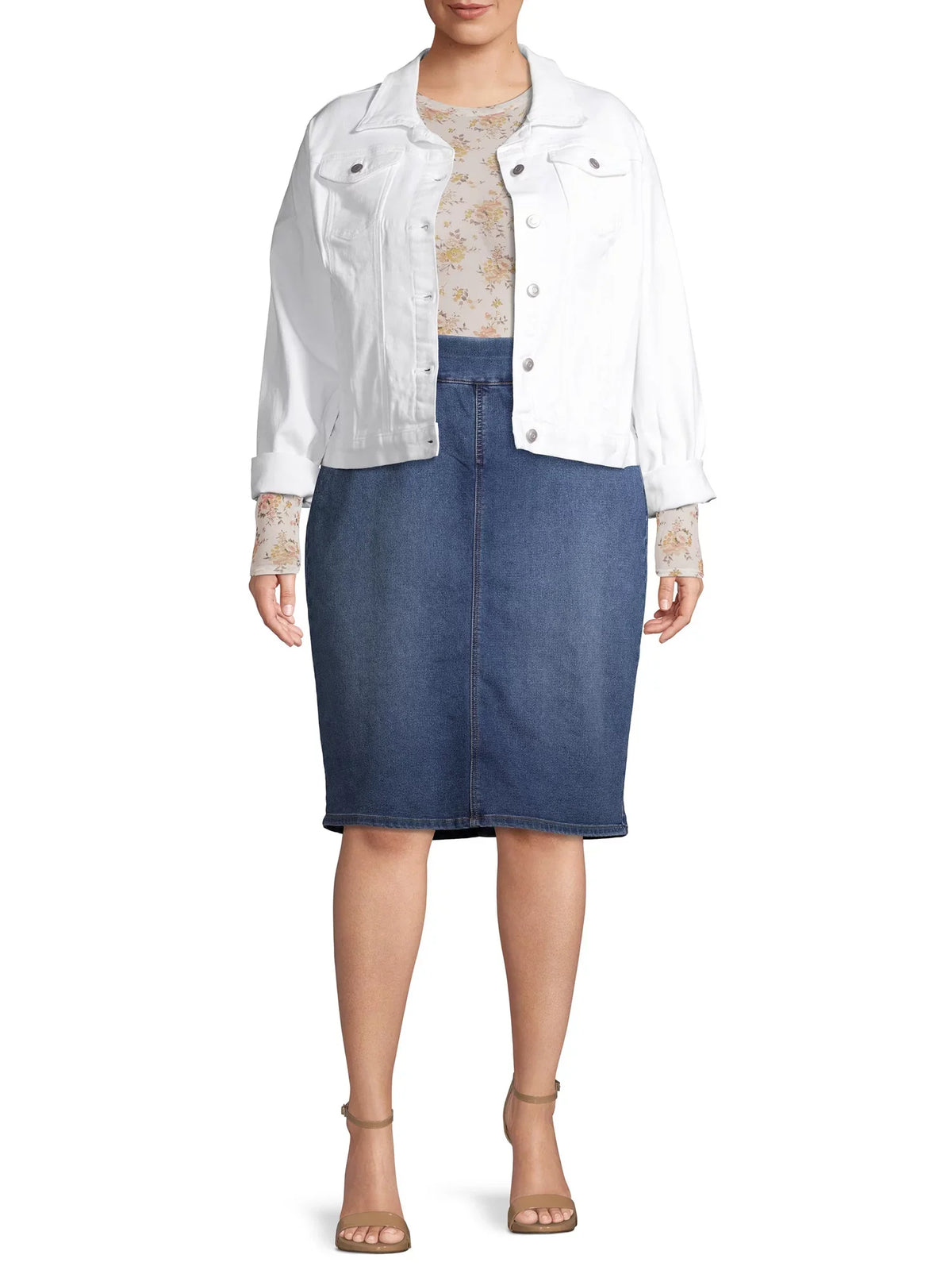 Alivia  Women's Plus Size Pull-On Denim Skirt