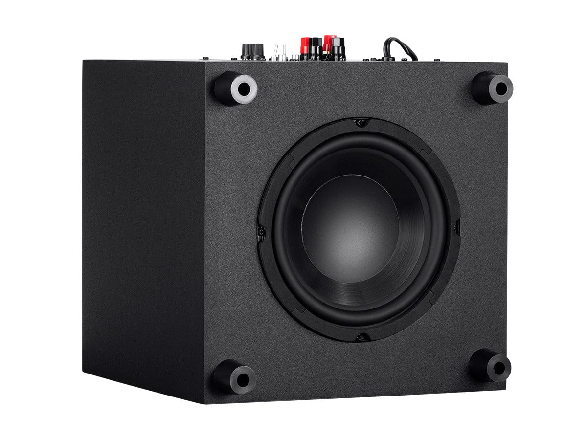 Immersive Home Theater System - Black With 8 Inch 200 Watt Subwoofer. Monoprice Premium 5.1.4-Ch