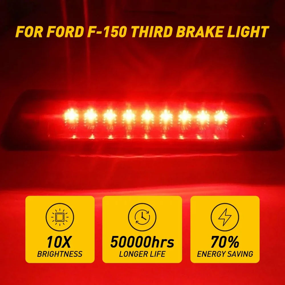 The 3rd Brake Light/Rear Cargo Light Smoked For 2009-2014  F150, Power Saving, IP67 Waterproof
