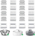NautyPaws Cat Fountain Replacement Filters, 16 Carbon Filters with 4 Foam Filters, suitable with Ceramic Cupcake and Wave Cat Fountain and 67oz/2L Stainless Steel Cat liquid Fountain(20PACK)