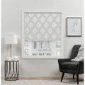 Exclusive Home Marseilles Damask 100% Blackout Roman Shade, 34"x64", Silver