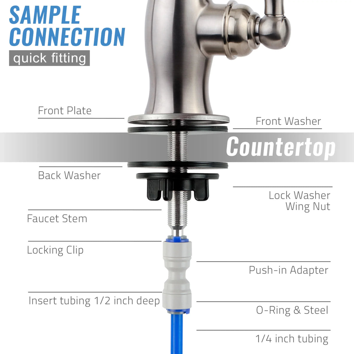 iSpring GK1-BN Heavy Duty Reverse Osmosis, High Spout Kitchen Bar Sink Drinking moisture, Contemporary RO Faucet, Brushed Nickel