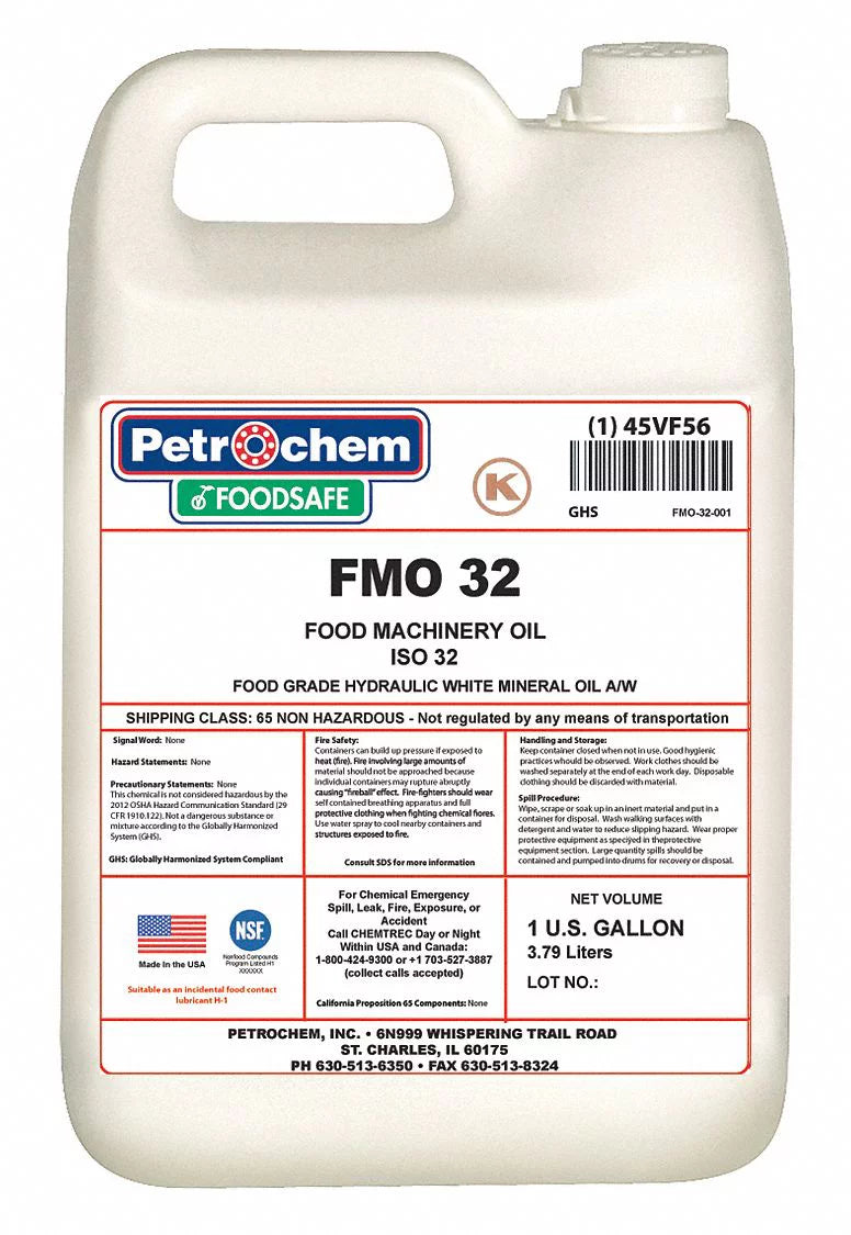 Petrochem Hydraulic Oil,1 gal.,Pail,ISO 32  FMO 32-001