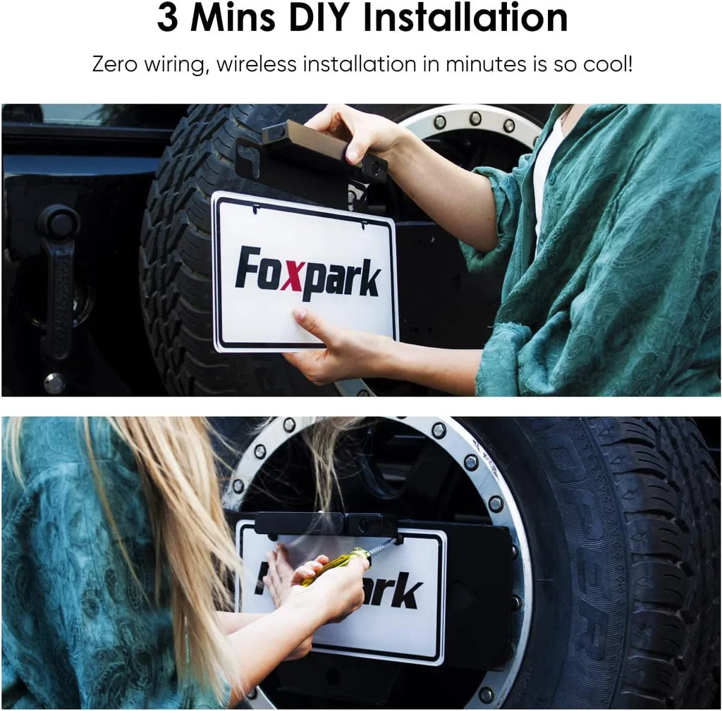 HD Solar Wireless Backup Camera for Car, IP69K Waterproof Reverse Camera with 3350mAh Rechargeable Battery-[Works with Solar 3 Only]