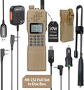 AR-152 10W Ham Radio Military Grade Two Way Radio for Adults,Long Range Rechargeable Tactical Radio with Speaker Mic and Tactical Antenna Full  Accessories Walkie Talkies