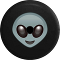 2018 2019 Wrangler JL Backup Camera Smiling Happy Alien Head Emoji Spare Tire protector for Jeep RV 32 Inch