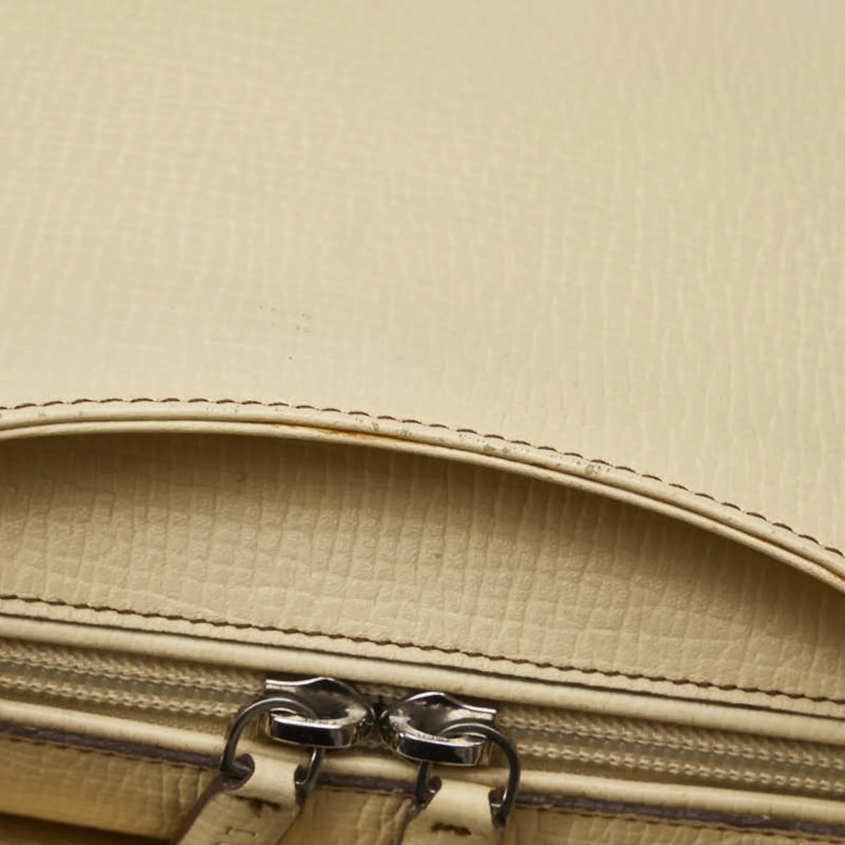 Pre-Owned LOEWE Handbag White Cream Yellow Leather Ladies (Fair)