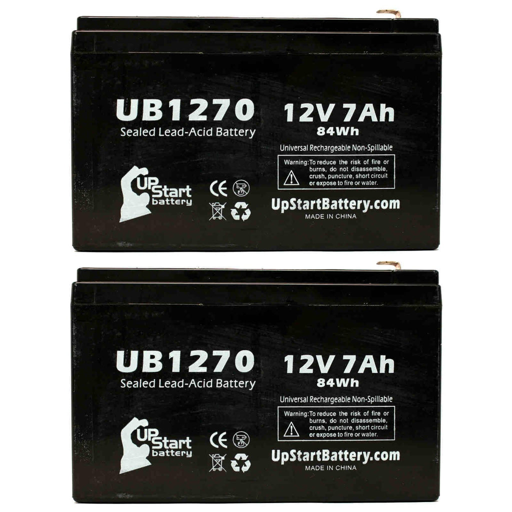 2x Pack - suitable APC SMART-UPS 2000 SURT2000XLI Battery - Replacement UB1270 Universal Sealed Lead Acid Battery (12V, 7Ah, 7000mAh, F1 Terminal, AGM, SLA) - Includes 4 F1 to F2 Terminal Adapters