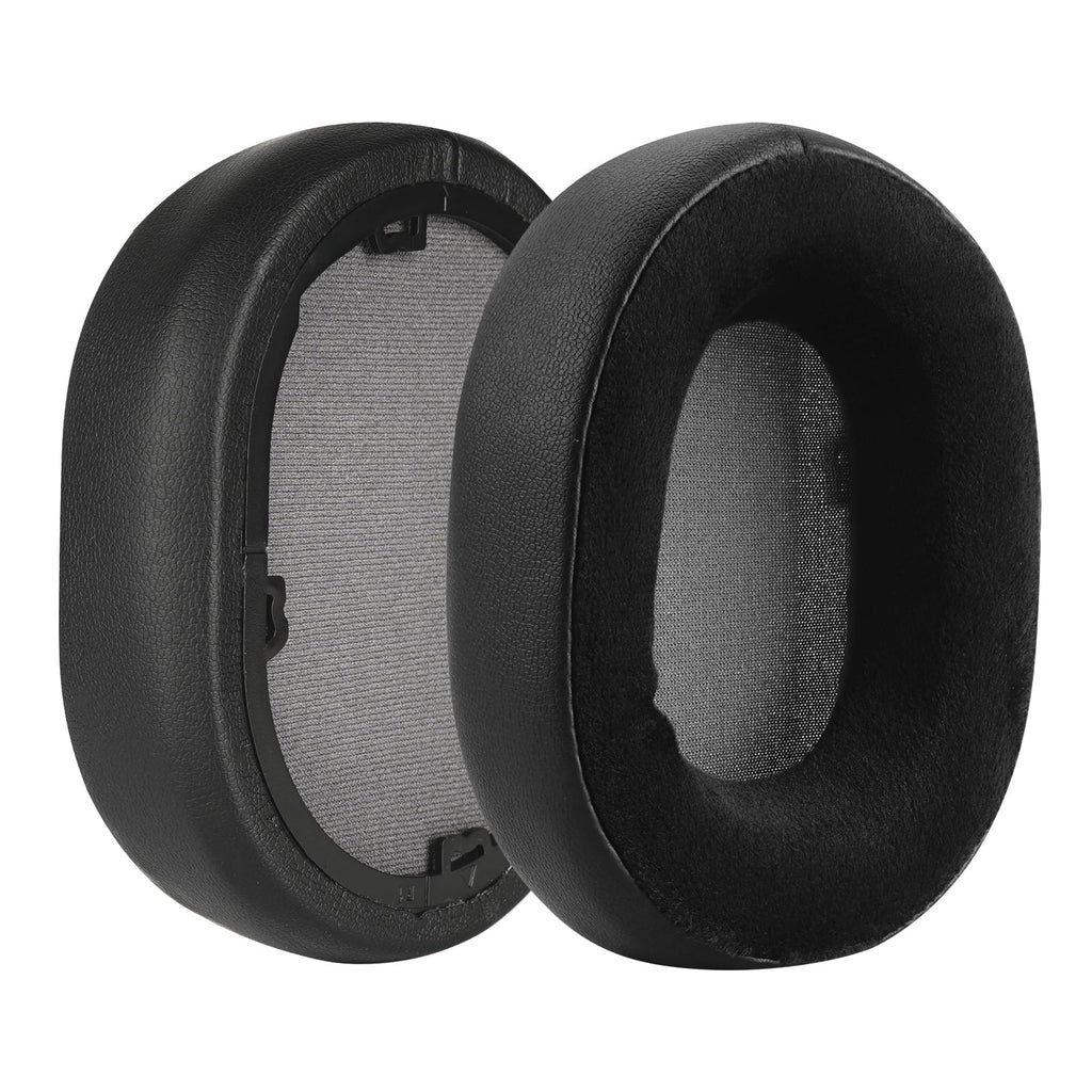Geekria Comfort Hybrid Velour Replacement Ear Pads for Corsair HS55, HS65 Headphones Ear Cushions, Headset Earpads, Ear Cups shield Repair Parts (Black)