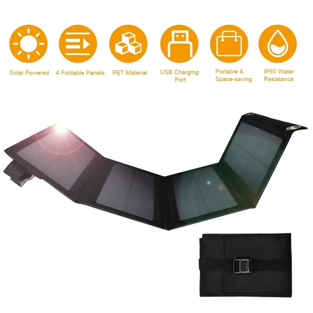 OWSOO Solar Panel,ank With 4 Cell Bendable Ip65 aqua Resistance P-ower Outdoors P-owered Cell Bendable 4 Solar Panels Resistance P-ower ank Solar P-owered Cell Ip65 moisture Resistance 5v 20w Usb