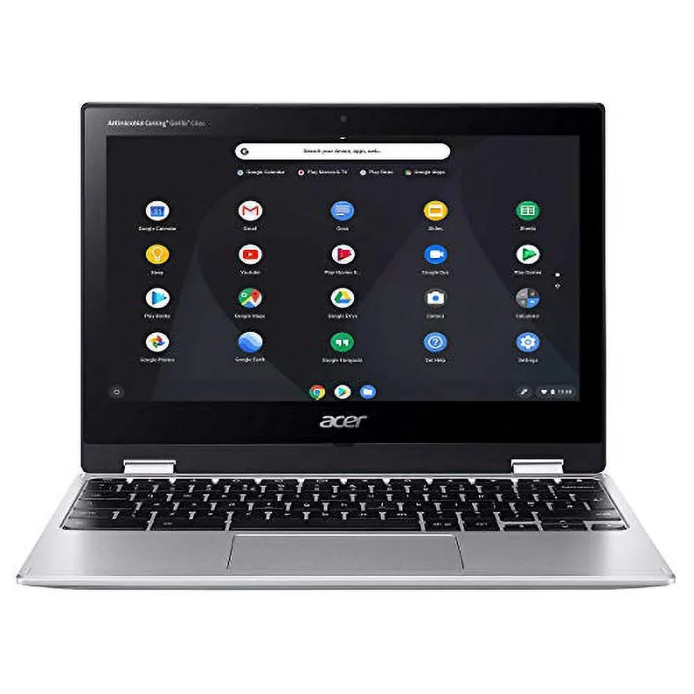 Spin 311 Chromebook 11 Premium 2-in-1 Laptop 11.6 Inch HD IPS Touchscreen MediaTek Octa-Core MT8183C Processor 4GB DDR4 64GB eMMC + 256GB SD Card USB-C WiFi5 ChromeOS Silver + 32GB MicroSD Card