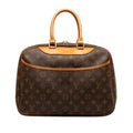 Pre-Owned Authenticated Louis Vuitton Monogram Deauville Canvas Brown Handbag Top HandleBag Unisex (Good)