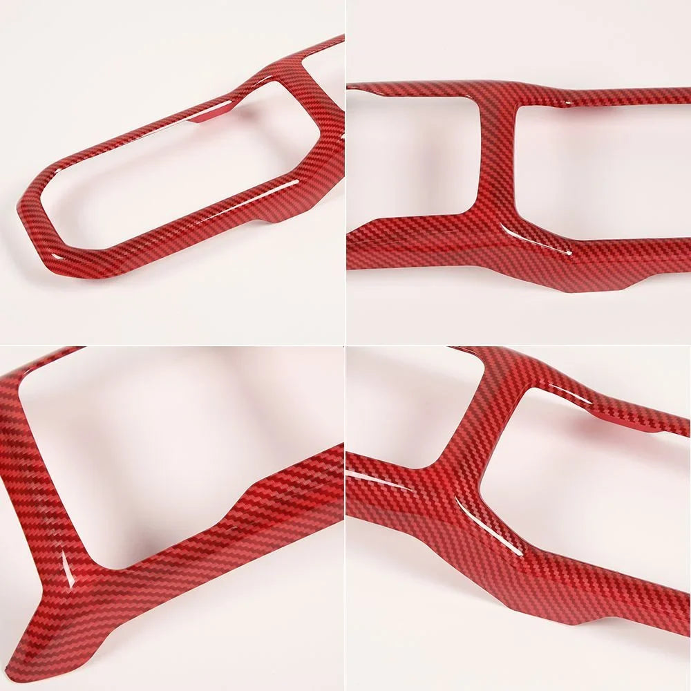 Teledu Red Carbon Gear Shift Panel Cup Holder wrap Trim For Jeep Wrangler Parts