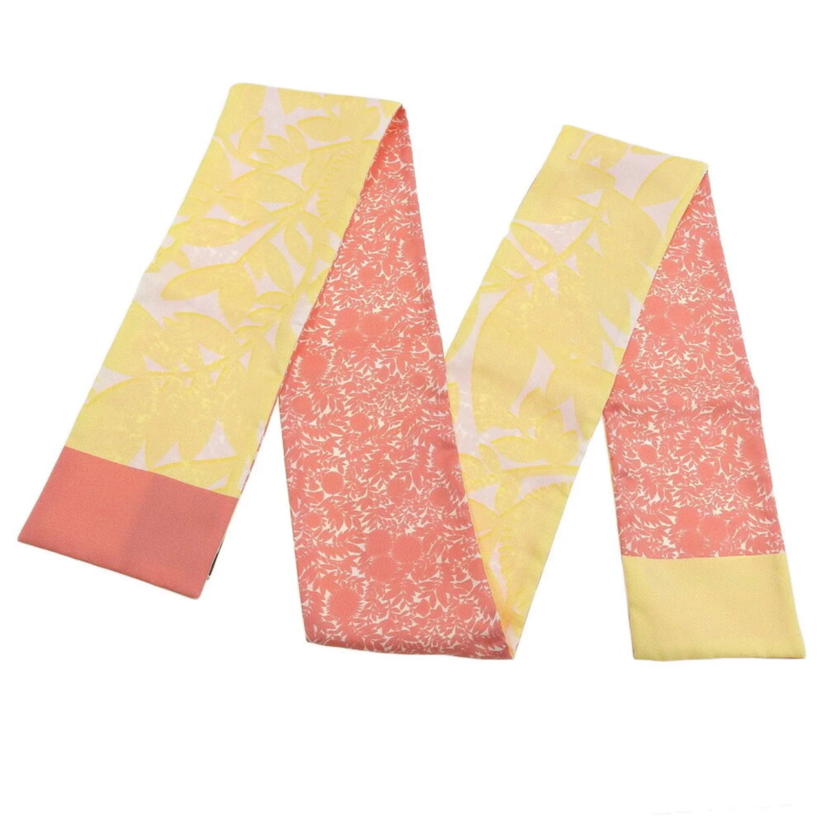 Pre-Owned Louis Vuitton LOUIS VUITTON Bandeau Tropical Flower Scarf Silk Pink Yellow M75272 (Good)