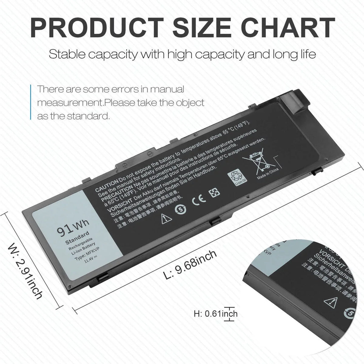 MFKVP Battery For  Precision 7520 7720 7510 7710 17-7710 T05W1 M28DH 0FNY7