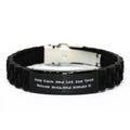 Husband Black Glidelock Clasp Bracelet, Inappropriate Husband, Engraved Bracelet for Husband. amangny Keep Calm and Let The Truck Driver