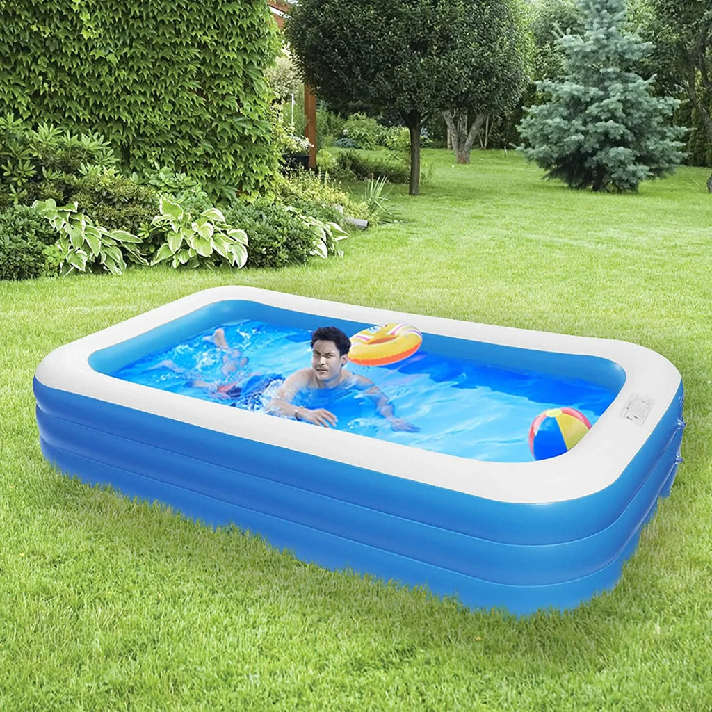 Moselota 120" x 72" x 22" Inflatable Swimming Pool - Wall Thickness 0.4mm Blue