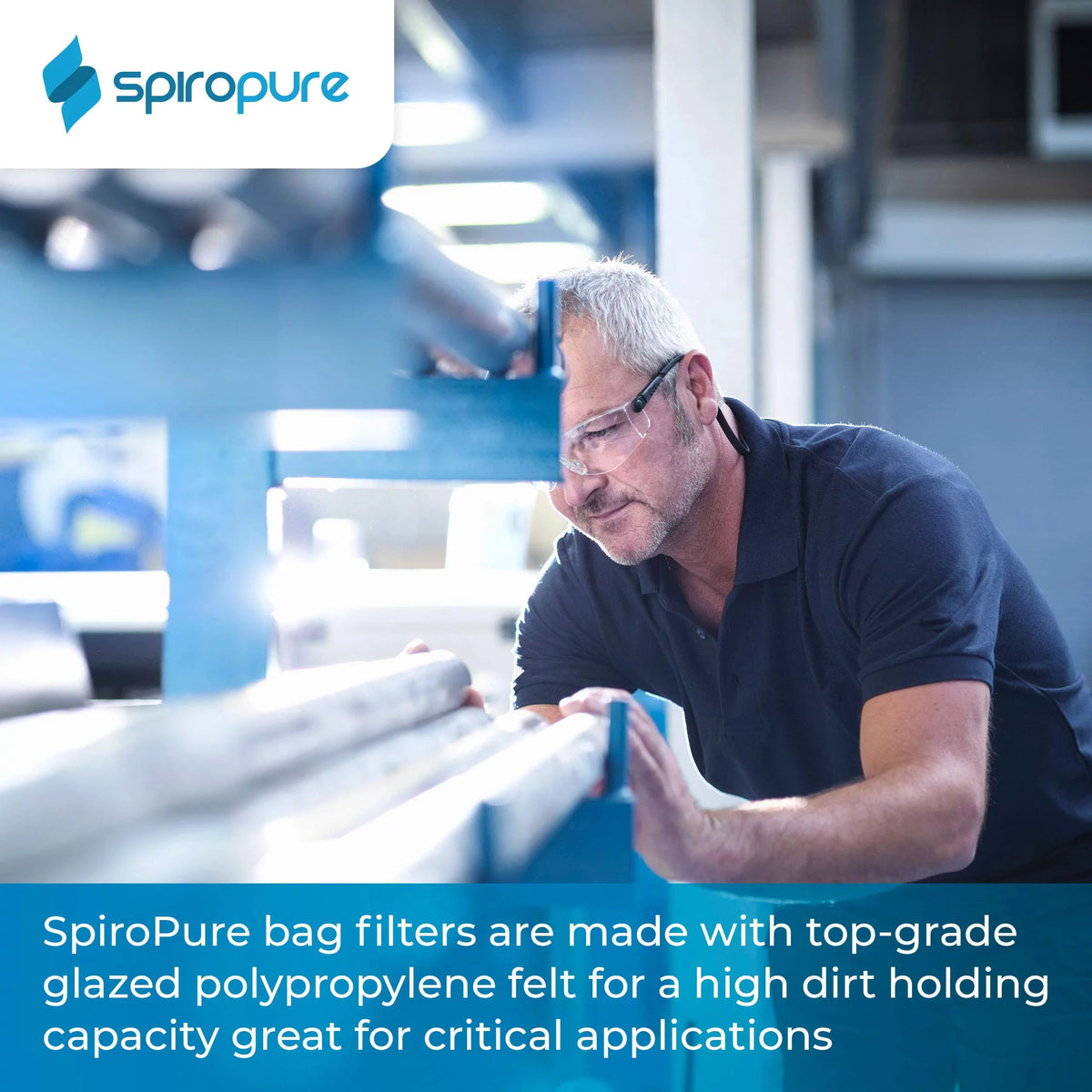 SpiroPure SP-BP-420-100 100 Micron #4 (20”) Glazed Polypropylene Felt Liquid Bag Filter BP-420-100 155394-03 (Case of 40)