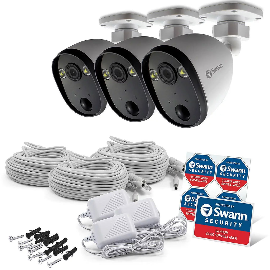 Spotlight Outdoor Security Camera - 1080p WiFi IP Digital still image video camera - 3 Pack