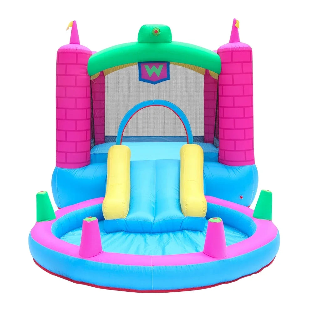 SalonMore Inflatable Bounce House with Blower,Pool & liquid Slide & Splash,Multi-color Tank