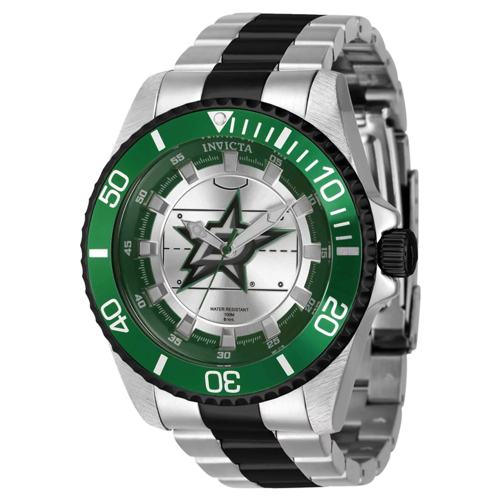 Invicta 42249 Men's NHL Dallas Stars Green and Black Bezel Watch