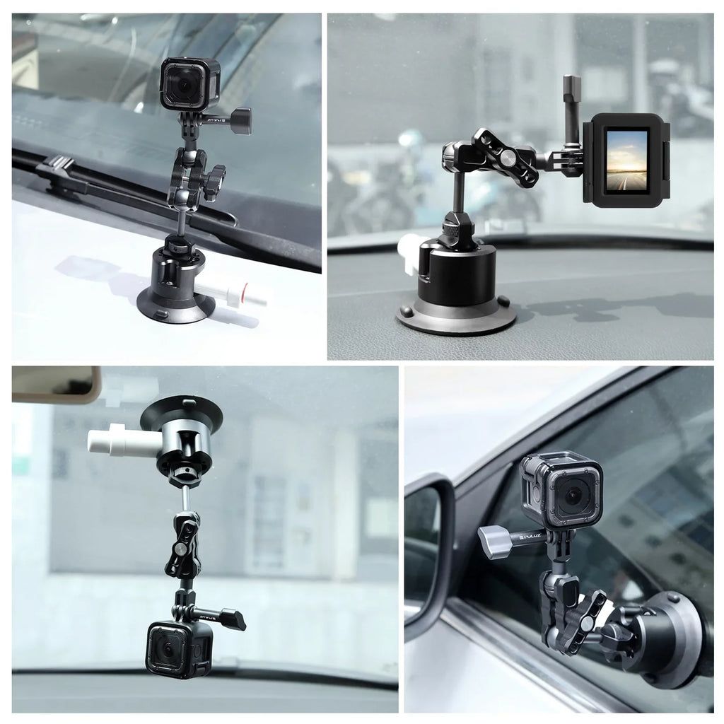 Anself Suction Cup Mount for Camera, Car Bracket Dual 360° Ballheads Replacement, appropriate with 11/10/9/8, Osmo 3/2