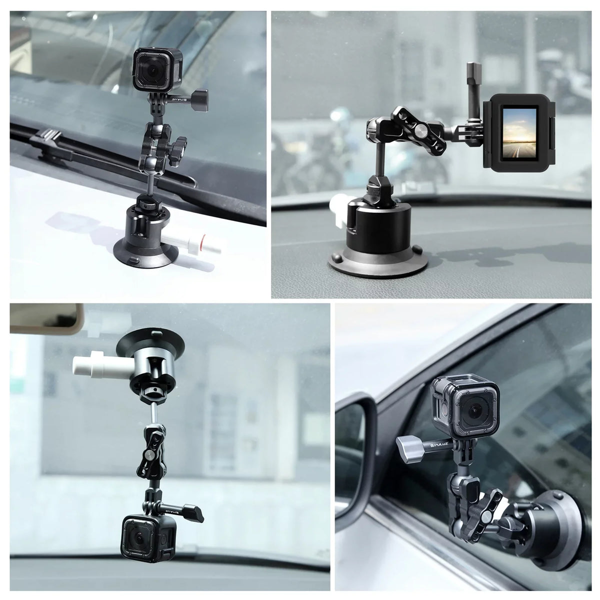 Anself Suction Cup Mount for Camera, Car Bracket Dual 360° Ballheads Replacement, appropriate with 11/10/9/8, Osmo 3/2