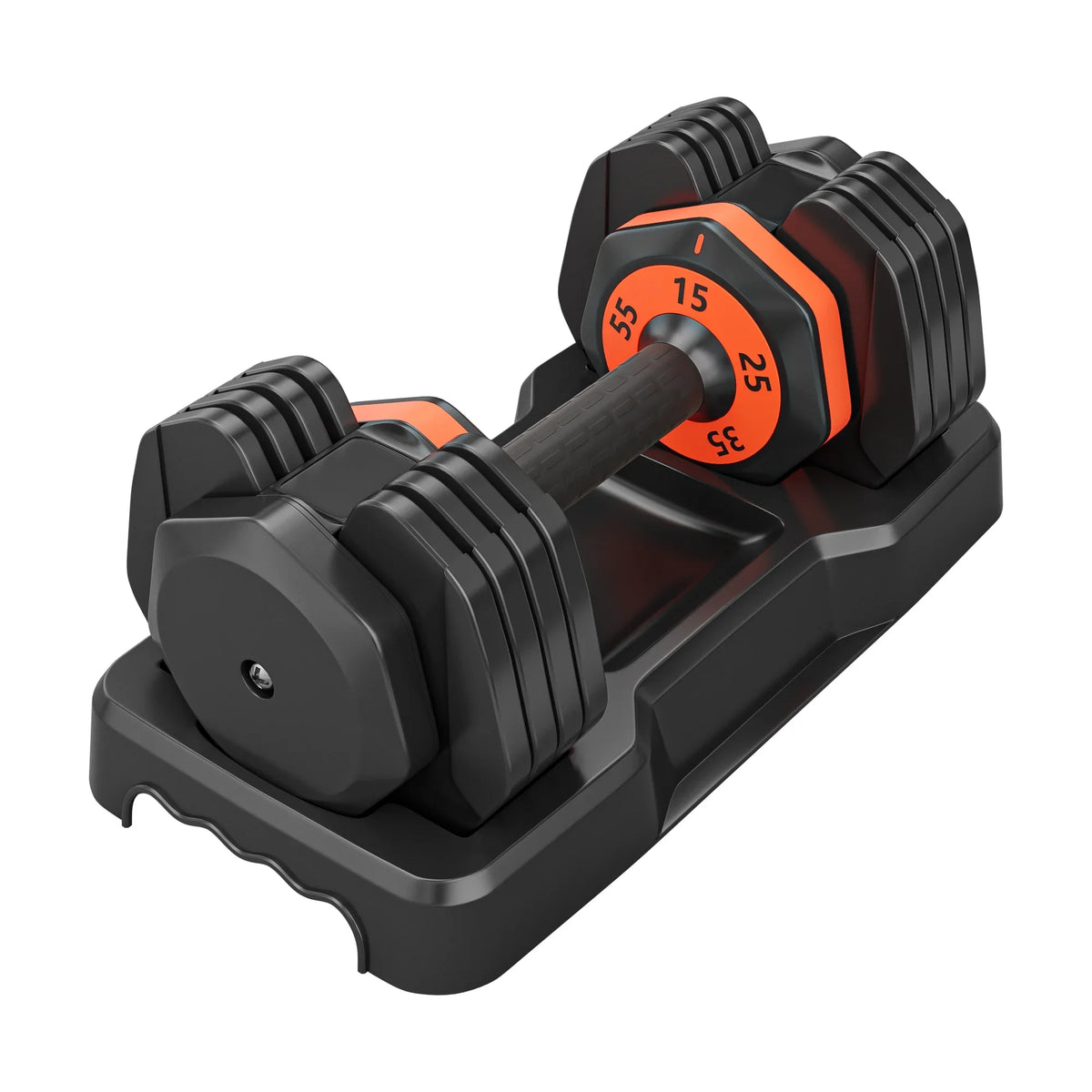 55LB 5 in 1 Single Adjustable Dumbbell,Free Dumbbell Weight Adjust with Anti-Slip Metal Handle, Ideal for Full-Body Home Gym Workouts
