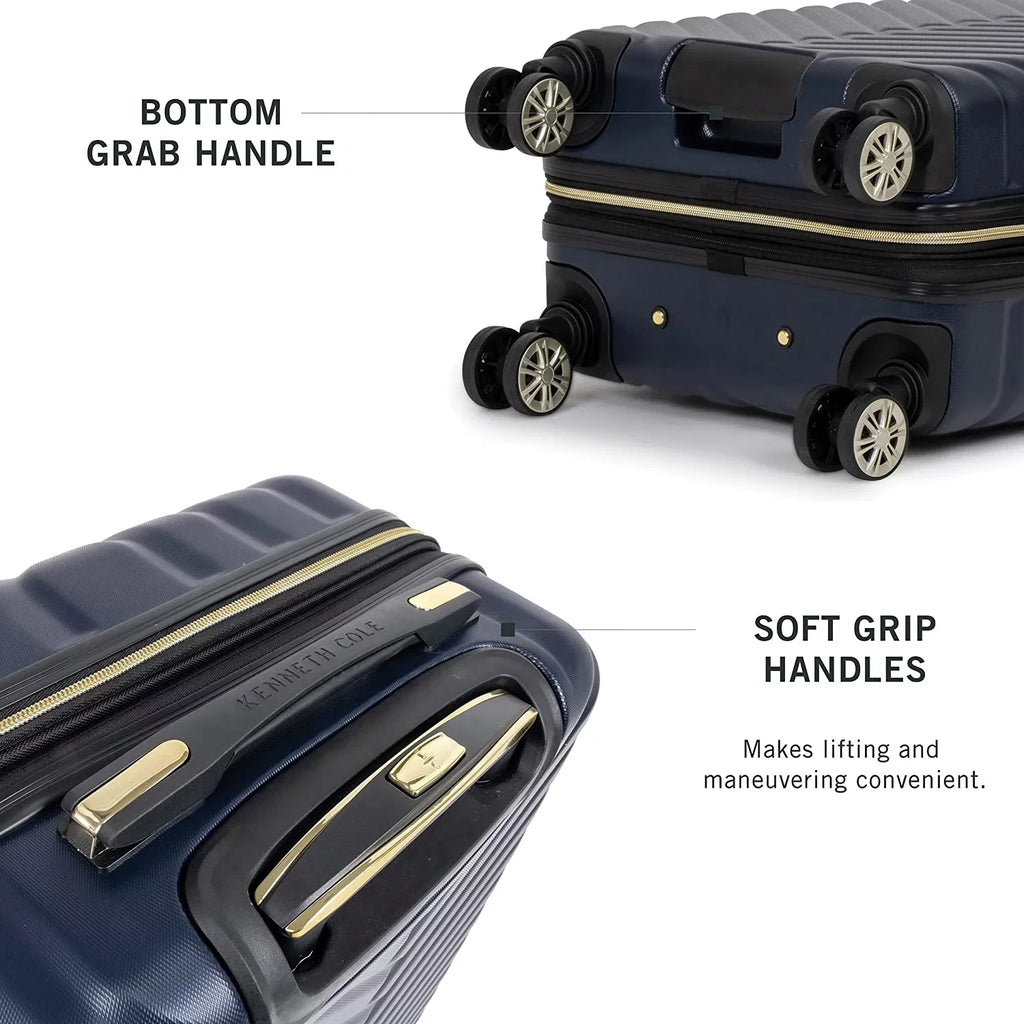 Kenneth Cole REACTION Madison Square Lightweight Hardside Chevron Expandable Spinner Luggage, Navy, 28-Inch Checked 28-Inch Checked Navy