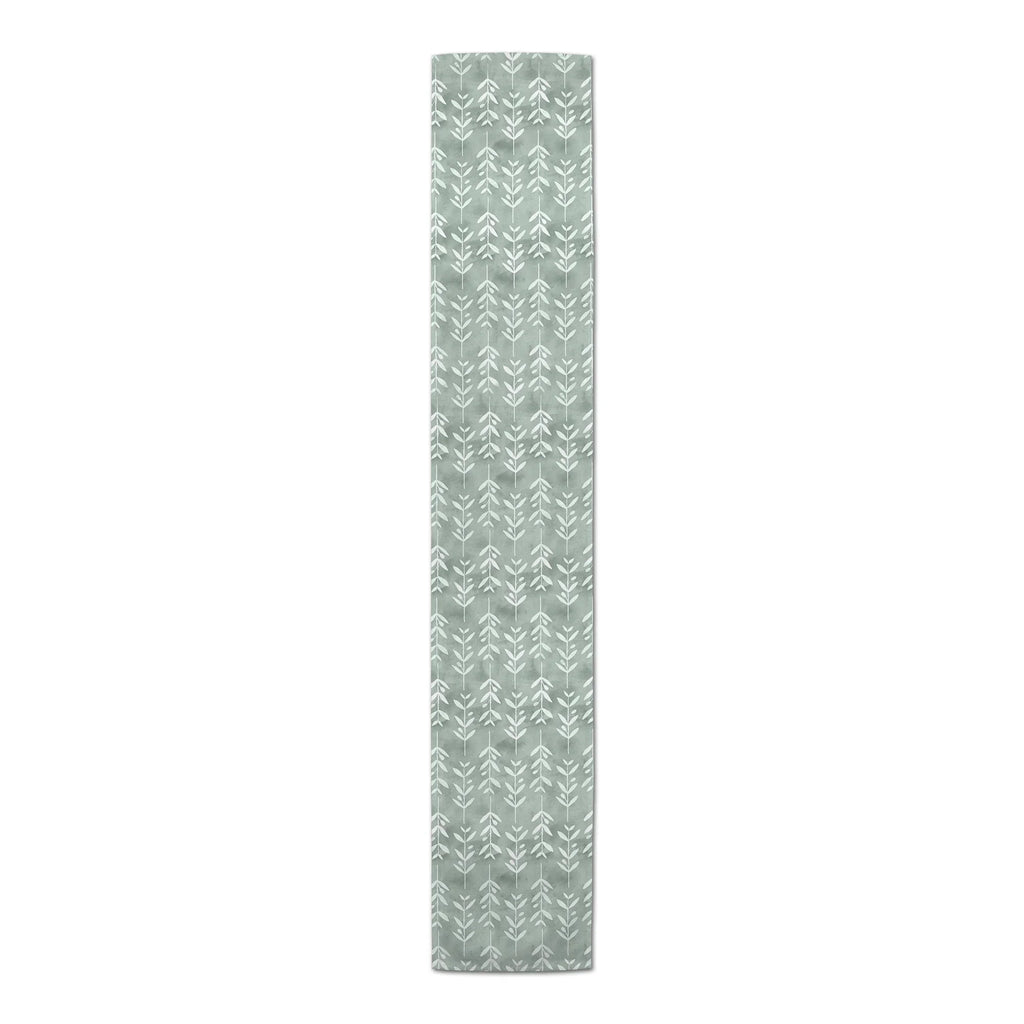 Creative Products Leafy Vine Pattern Soft Green 2 16 x 90 Poly Twill Table Runner