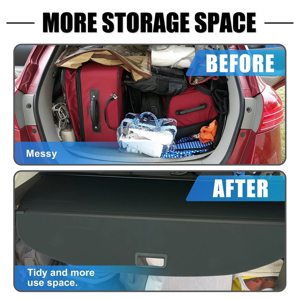 Unique Bargains Retractable Cargo shield Rear Trunk protector Shield Shade Ajustable Fit for Nissan Rogue 2021-2024 Black