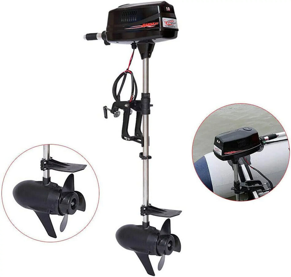 Miumaeov 10HP Electric Outboard Motor Brushless ship Engine Tiller Control Heavy Duty Outboard Trolling Motor 60V 2200W Fishing vessel Engine for Kayak Fishing vessel Canoe Trolling Propeller