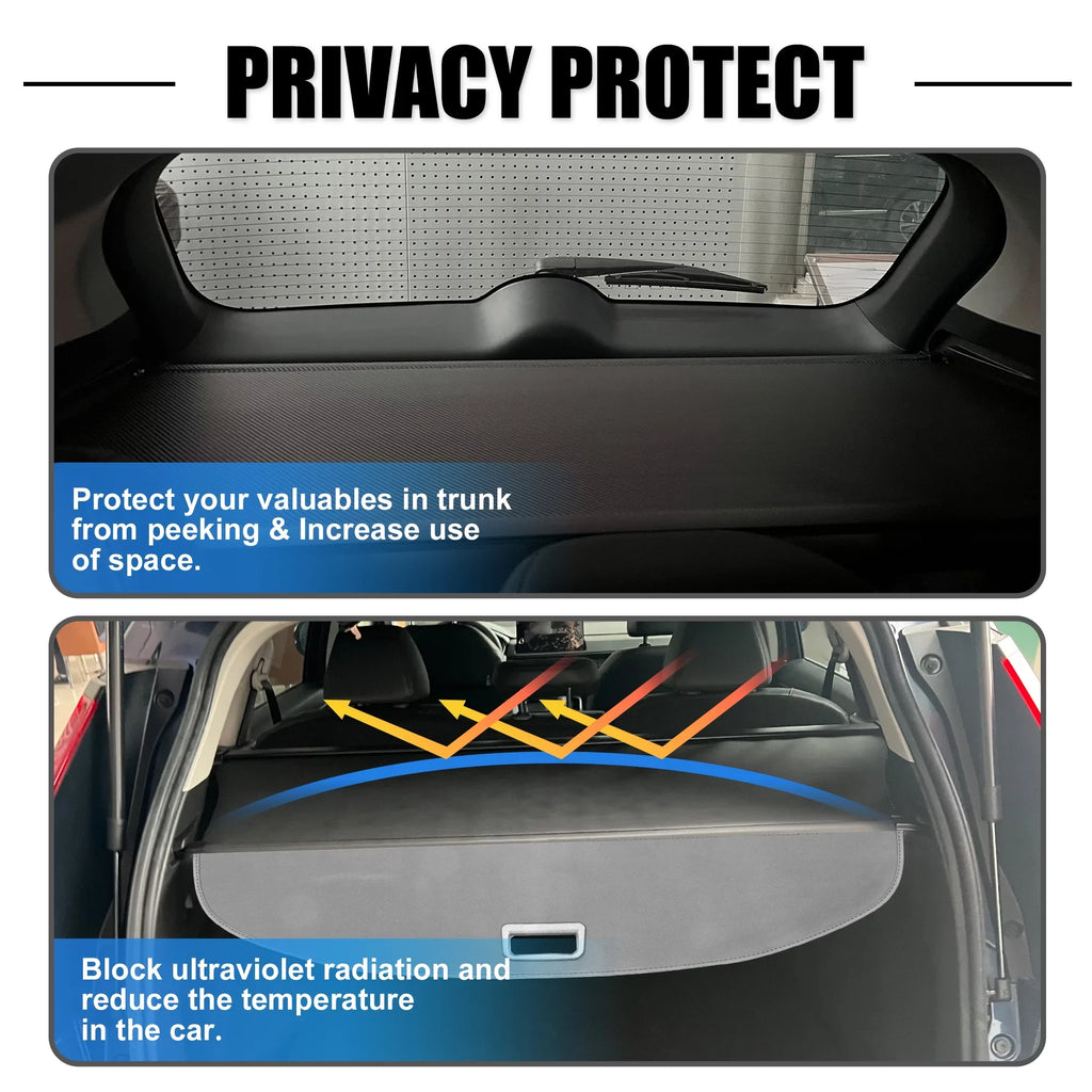 Unique Bargains Retractable Cargo shield Rear Trunk protector Shield Shade Ajustable Fit for Nissan Rogue 2021-2024 Black