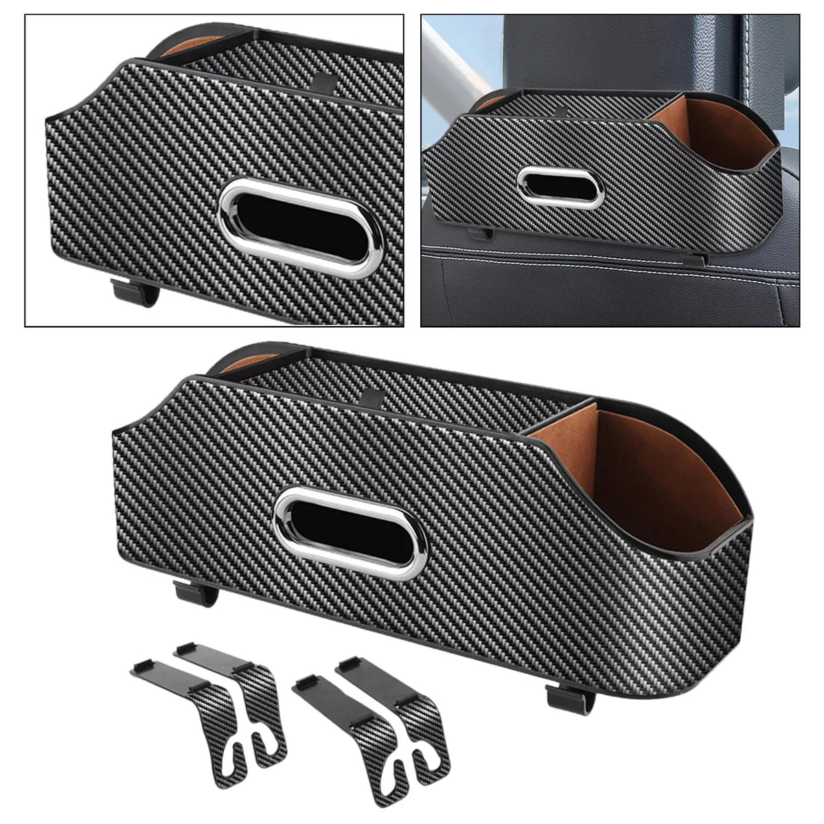Car Seat Back Organizer Tissue Box Multifunctional Keep Tidy with Cup Holder