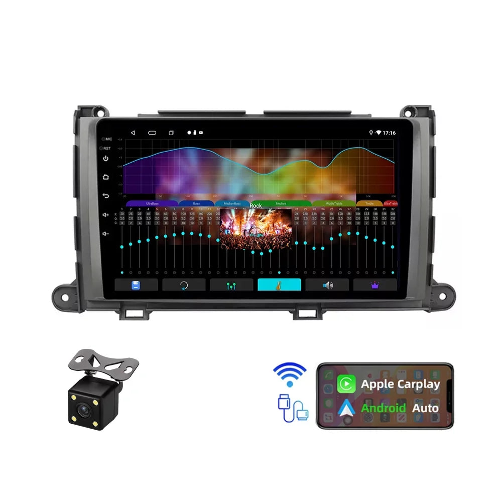 JMANCE Android 10 Car Stereo for  Sienna 2011-2014 9" Touch Screen Radio Support Wireless  CarPlay Andriod Auto