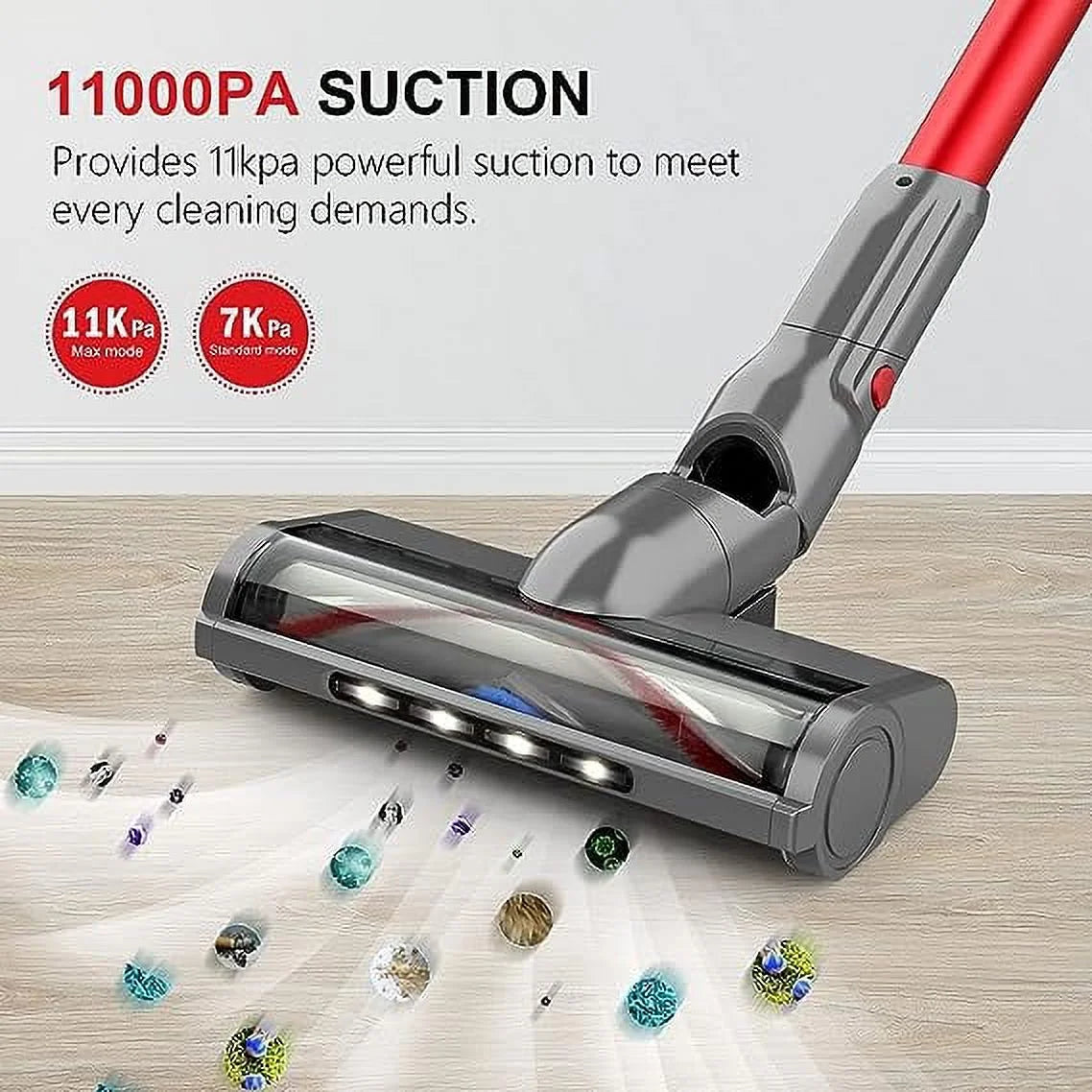 Open Box ONSON Life Cordless Vacuum Upgraded Roller Brush 4 in 1 Powerful EV-696 - RED