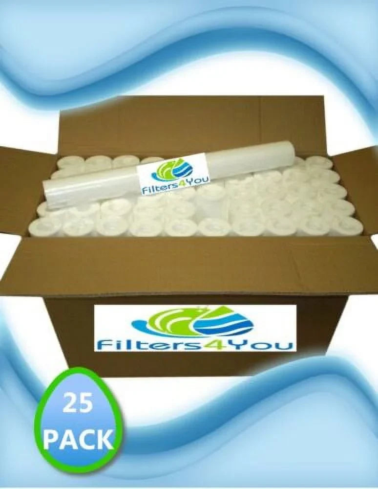 25 Pack 20" x 2.5" Sediment Cartridge Spun Polypropylene aqua Filter 10 Micron
