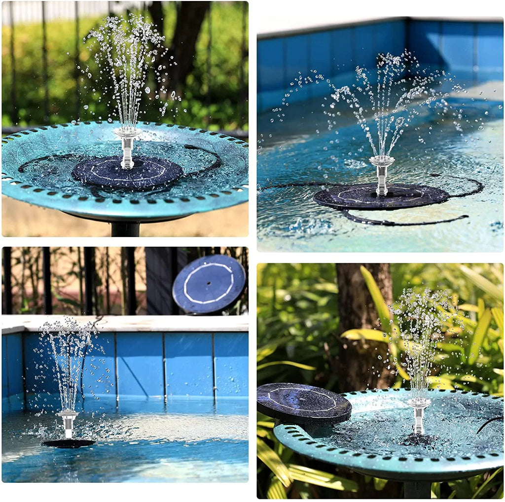3.5W Solar Fountain Pump for moisture Feature Outdoor DIY Solar Bird Bath Fountain with Multiple Nozzles, Solar Powered aqua Fountain for Garden, Ponds, Fish Tank and Aquarium