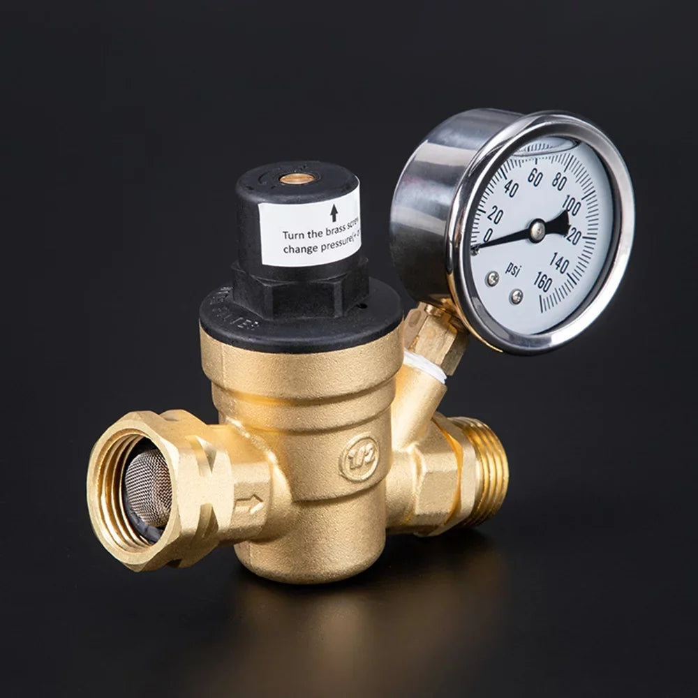 GoolRC Valve,0-160psi And Inlet Reducer With 0-160psi Valve -free Brass Pressure Valve -free Brass Adjustable aqua Screened Filter Rv moisture Pressure With 0-160psi And Pressure Reducer With