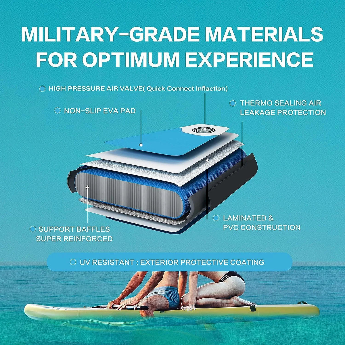 Deluxe Pink Inflatable Stand Up Paddle Board - 1 paddle board kit - 27.55 - Discover ultimate balance and stability on the moisture!