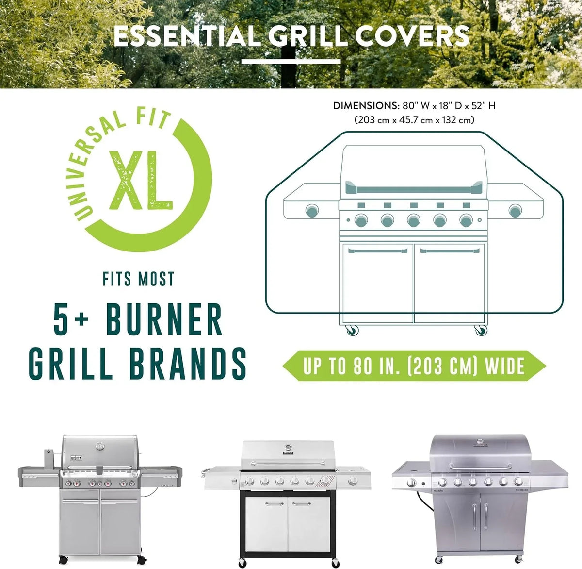 Black. Patio Companion Essential, 80 Inch BBQ Grill shield, 1 Year Warranty, Heavy-Duty Material, Waterproof and climate impervious, Gas Grill protector for Weber, Char Broil, Broil King, Etc