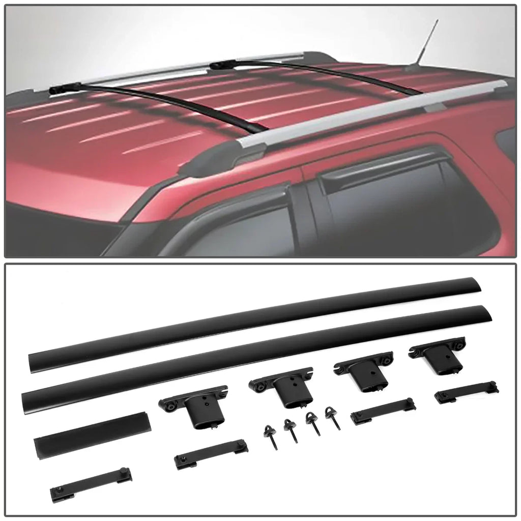 DNA Motoring RR-FEX11 For 2011 to 2015  Explorer Pair Aluminum OE Style Roof Rack Top Crossbars (Black Coated)