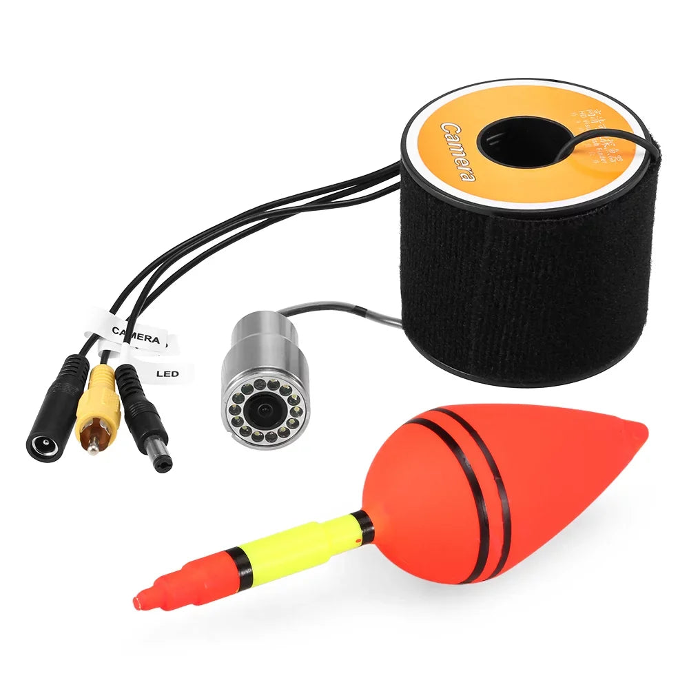 Anself 1200TVL Underwater Fishing 12 LEDs Waterproof Fish Shape ship Ice Fishing Accessories with 15m30m50m Cable
