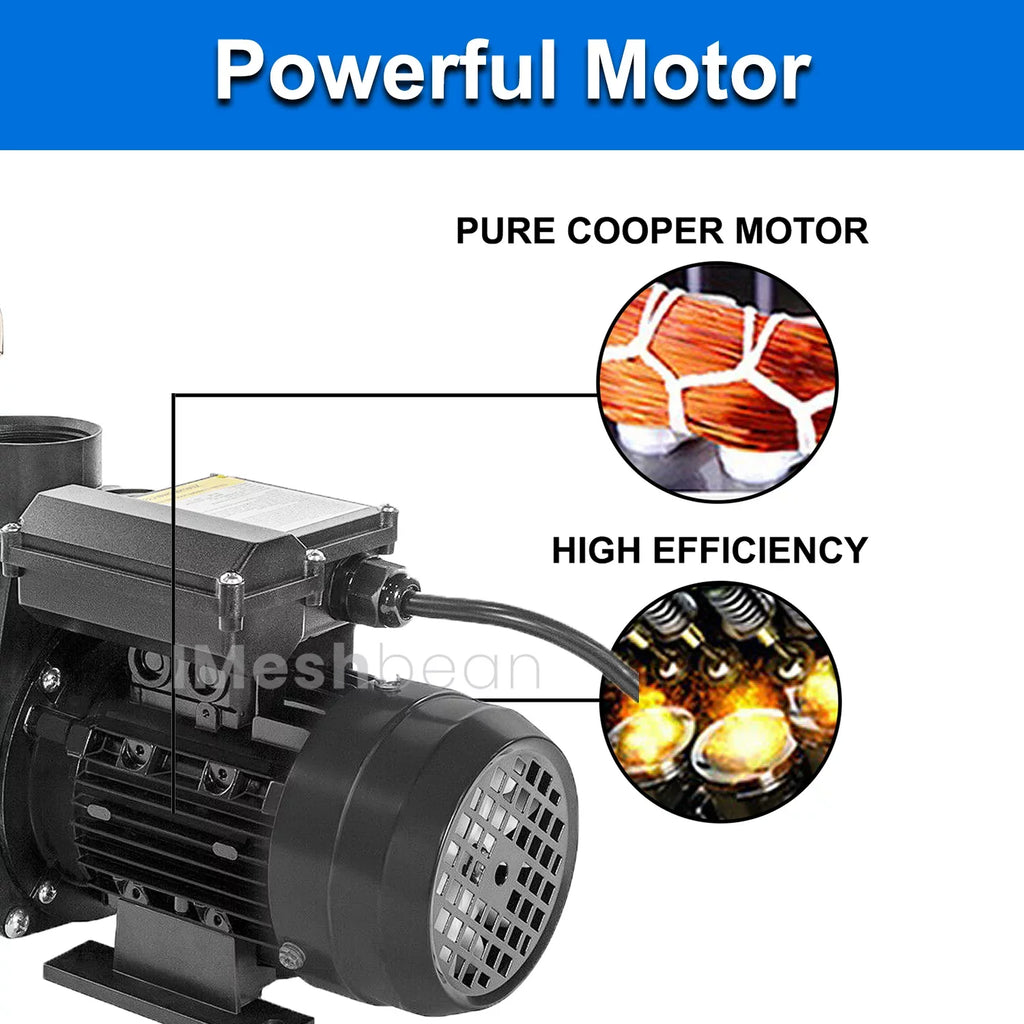 iMeshbean Above Ground Swimming Pool Pump, 3/4HP Motor 110V, 2760GPH, Head Max 38FT, for Above Ground Swimming Pool and Inground Pool aqua Circulation, w/ Strainer Basket