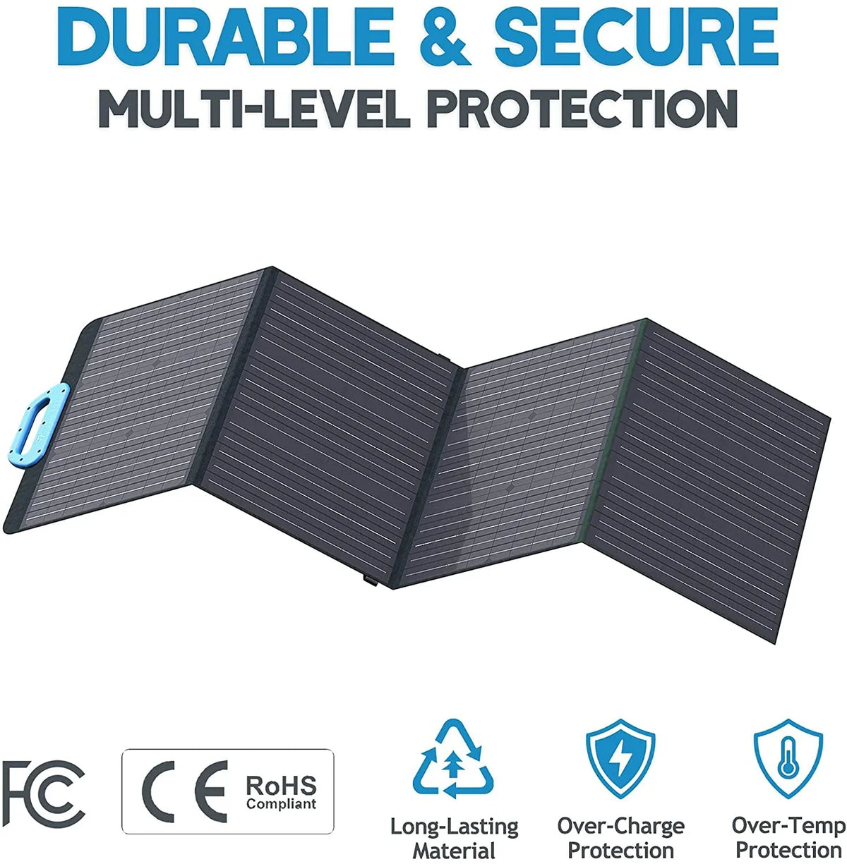 Bluetti 120W Solar Panel for Solar Generators, Foldable Portable Solar Power Supply With Adjustable Kickstand, Off Grid System for Outdoor Adventure, Road Trip, Emergency