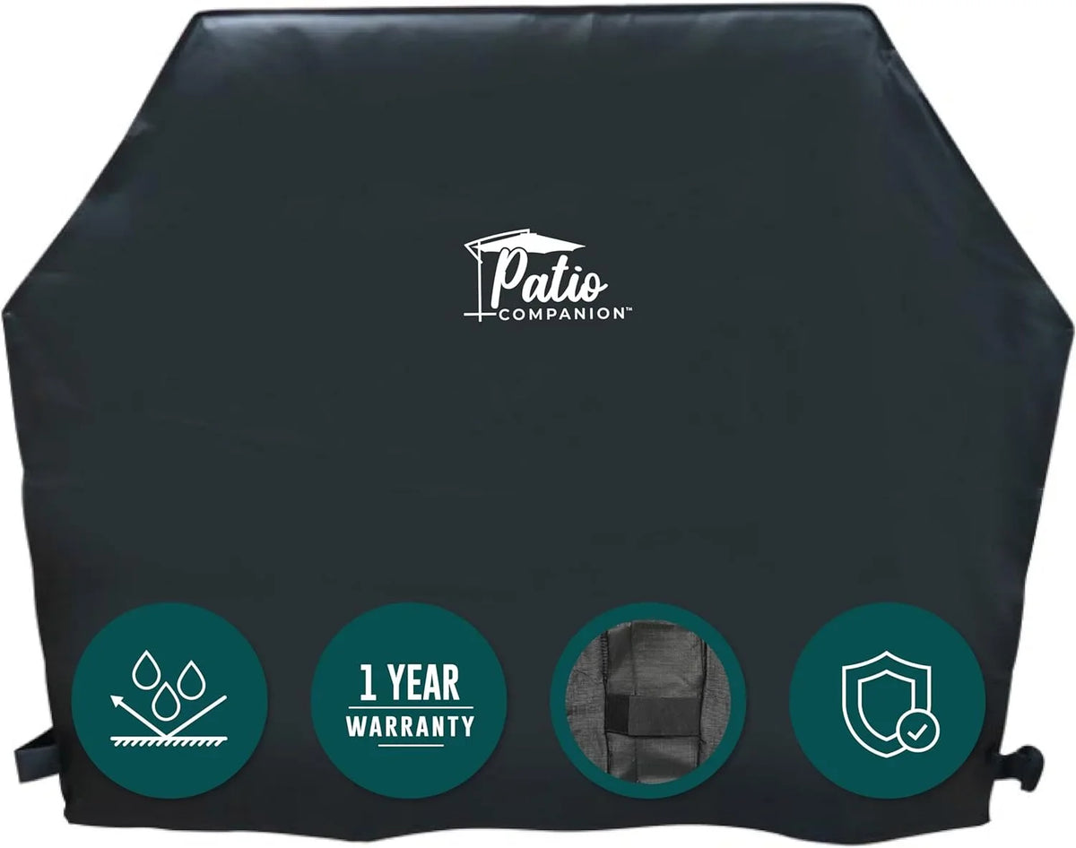 Black. Patio Companion Essential, 80 Inch BBQ Grill shield, 1 Year Warranty, Heavy-Duty Material, Waterproof and climate impervious, Gas Grill protector for Weber, Char Broil, Broil King, Etc