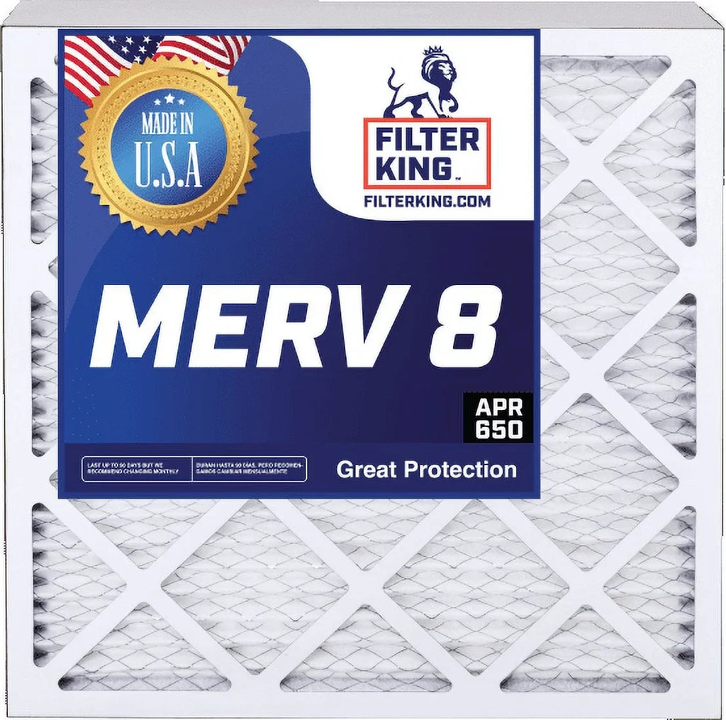 Filter King 12.5x19.5x1a Air Filter | 3-PACK | MERV 8 HVAC Pleated A/C Furnace Filters | MADE IN USA | Actual Size: 12.5 x 19.5 x .75"