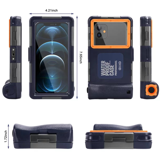 UrbanX Professional [15m/50ft] Swimming Diving Surfing Snorkeling Photo Video Waterproof Protective Case Underwater Housing for  Xperia X Performance And all Phones Up to 6.9 Inch LCD with Lanyard