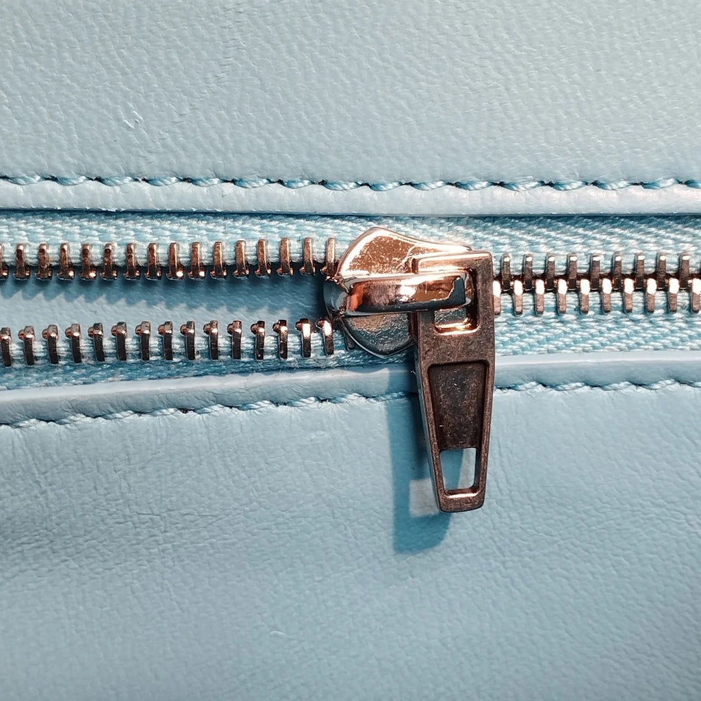 Pre-Owned Authenticated Balenciaga Hourglass S Satchel Calf Leather Blue Unisex (Good)