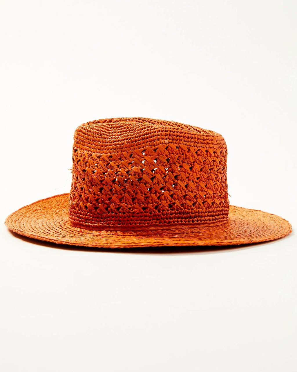 Shyanne Women's Vented Straw Fedora Rust Copper One Size
